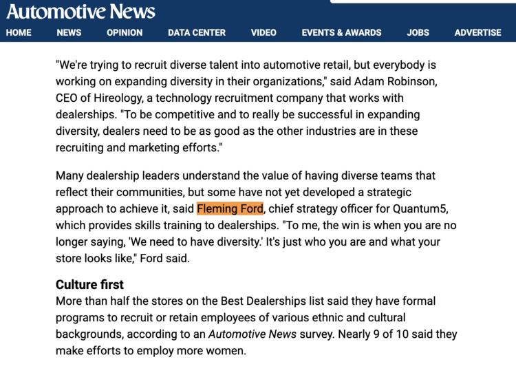 Automotive News: Retailers work to make company culture more inclusive
